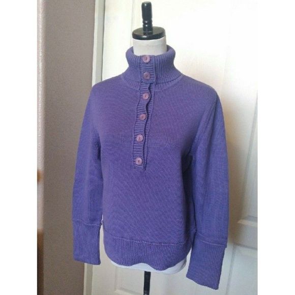 JNY PURPLE SWEATER CHUNKY KNIT TURRTLENECK COLLAR SWEATER S PETITE WOMEN SMALL P - Picture 4 of 9